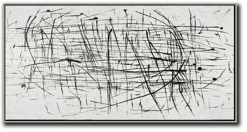 Large Canvas Art,Modern Art Abstract Painting,Oversized Panoramic Minimal Art On Canvas - Modern Wall Art